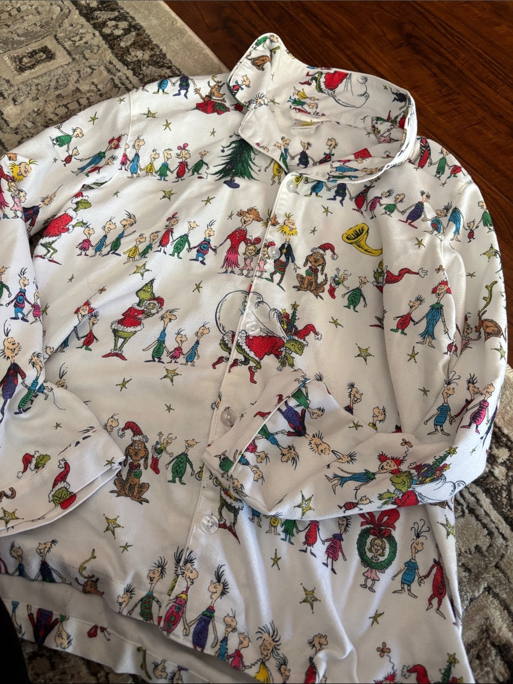 Pottery Barn Kids White Dr. Seuss Character Print Pajama Top
